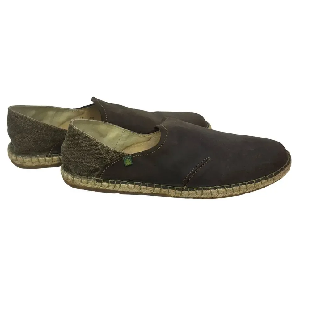 El Naturalista Spain N663 Men's Campos Brown Leather/Canvas Slip On 9.5 US/43 EU